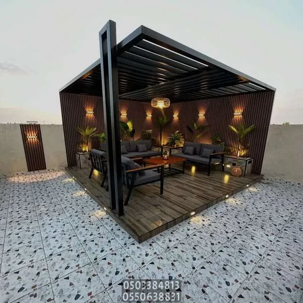 ساندوتش بانل وبيوت شعر جدة | افضل مظلات للحوش في جده