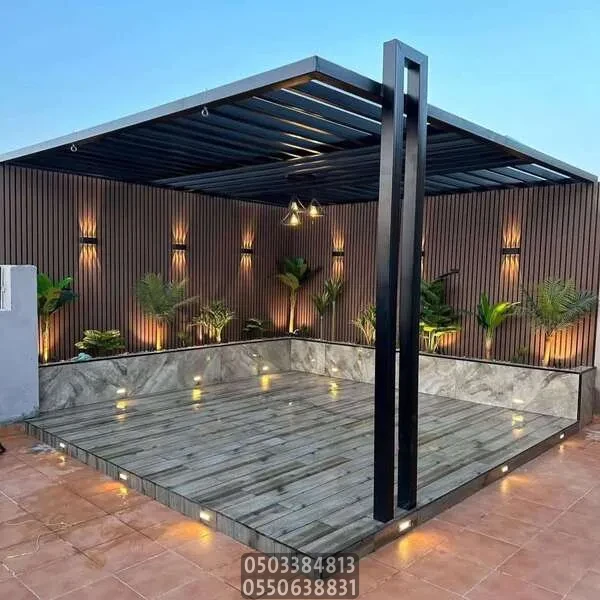 ساندوتش بانل وبيوت شعر جدة | مظلات خشبية للحدائق | أفضل أنواع المظلات الخشبية